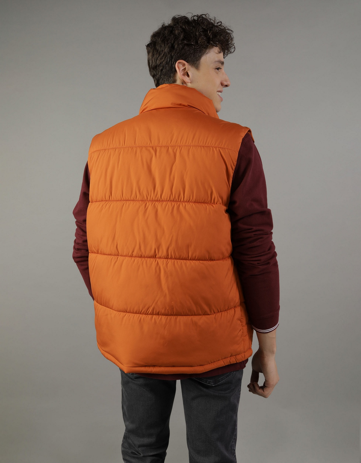 Men's orange hot sale puffer vest