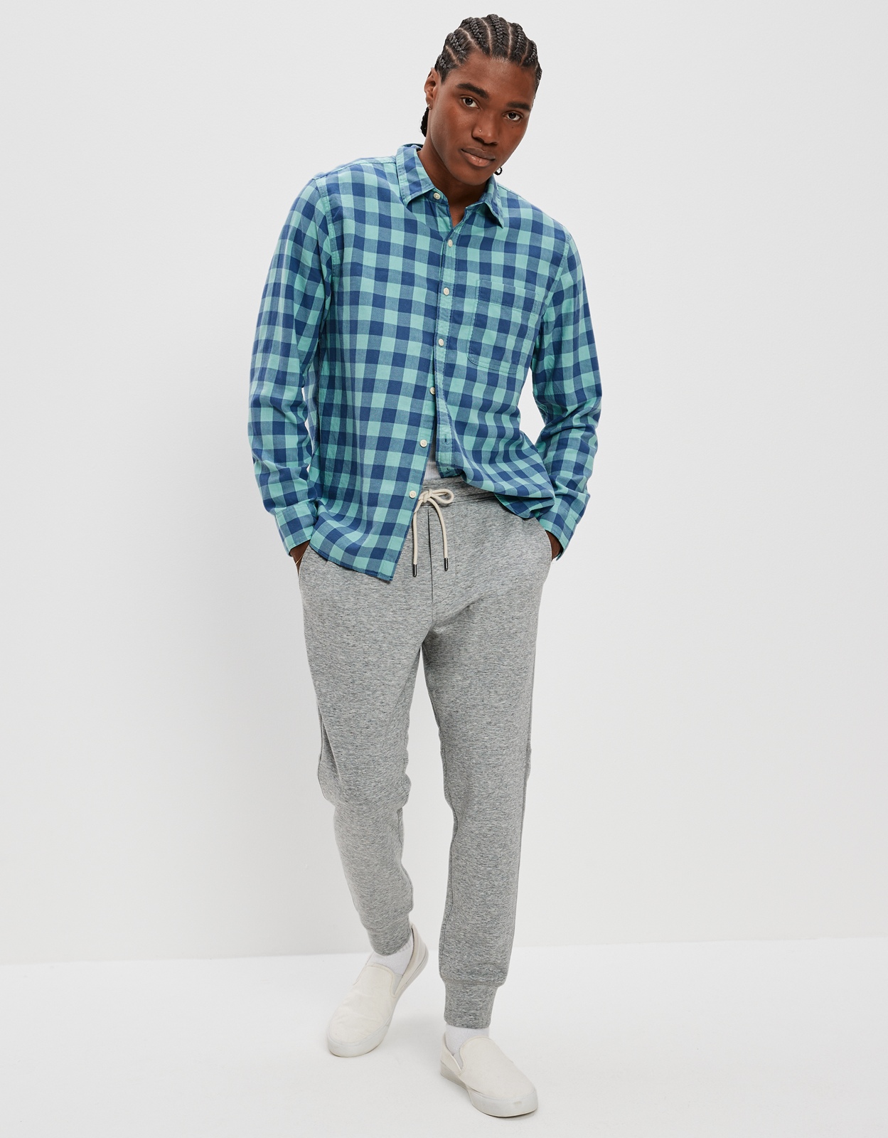 American eagle flannel joggers deals