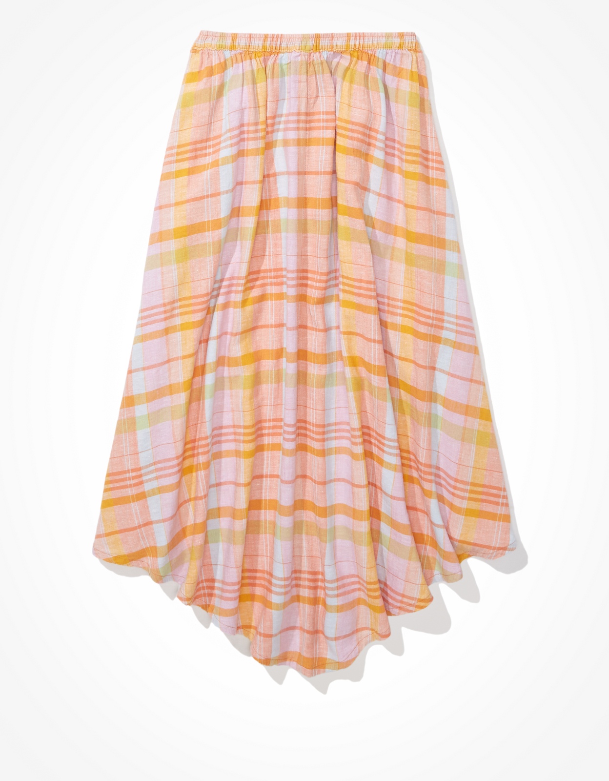 Buy AE Plaid Pull On Midi Skirt online American Eagle Outfitters