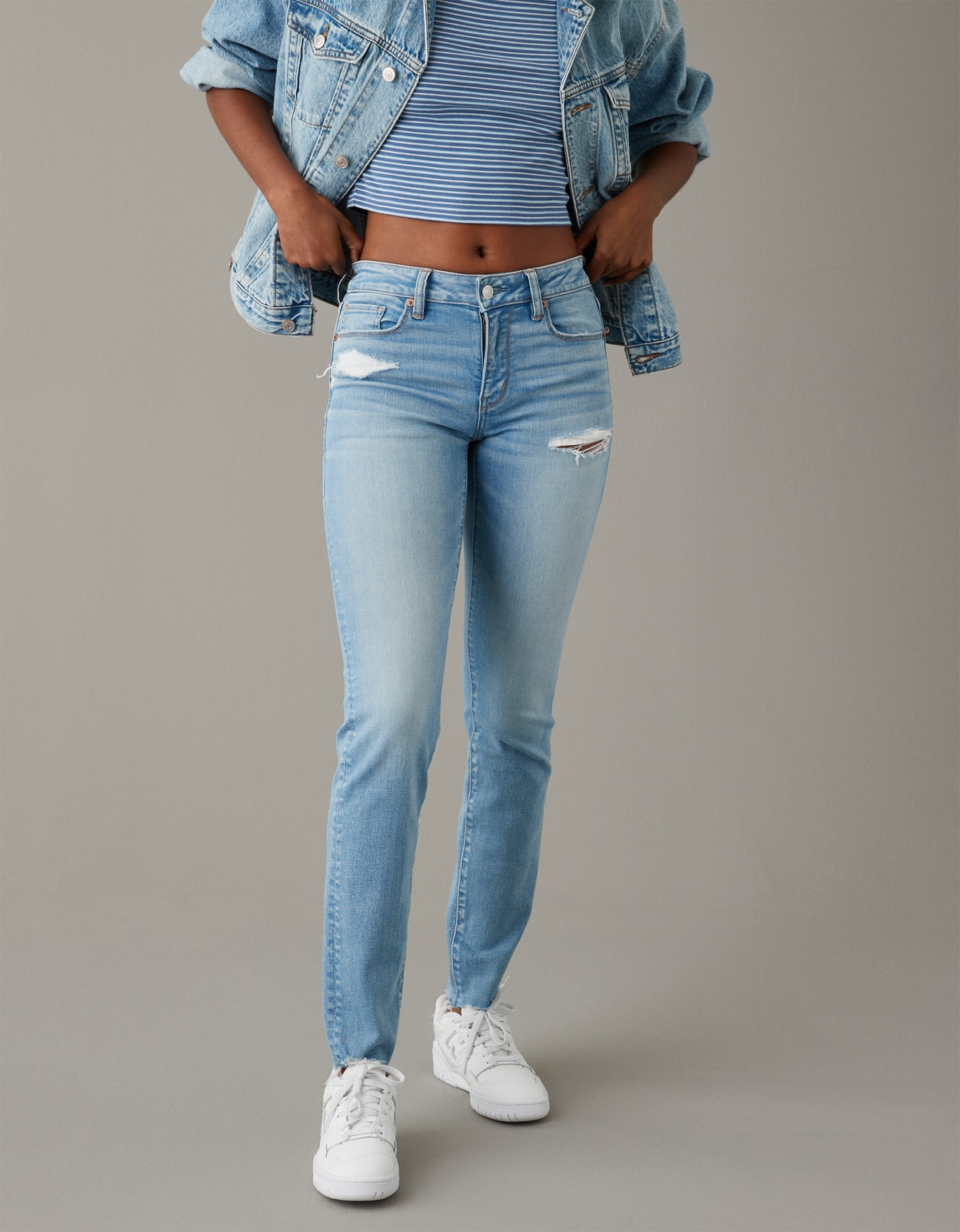 AE Next Level Low-Rise Skinny Bermuda Denim Short