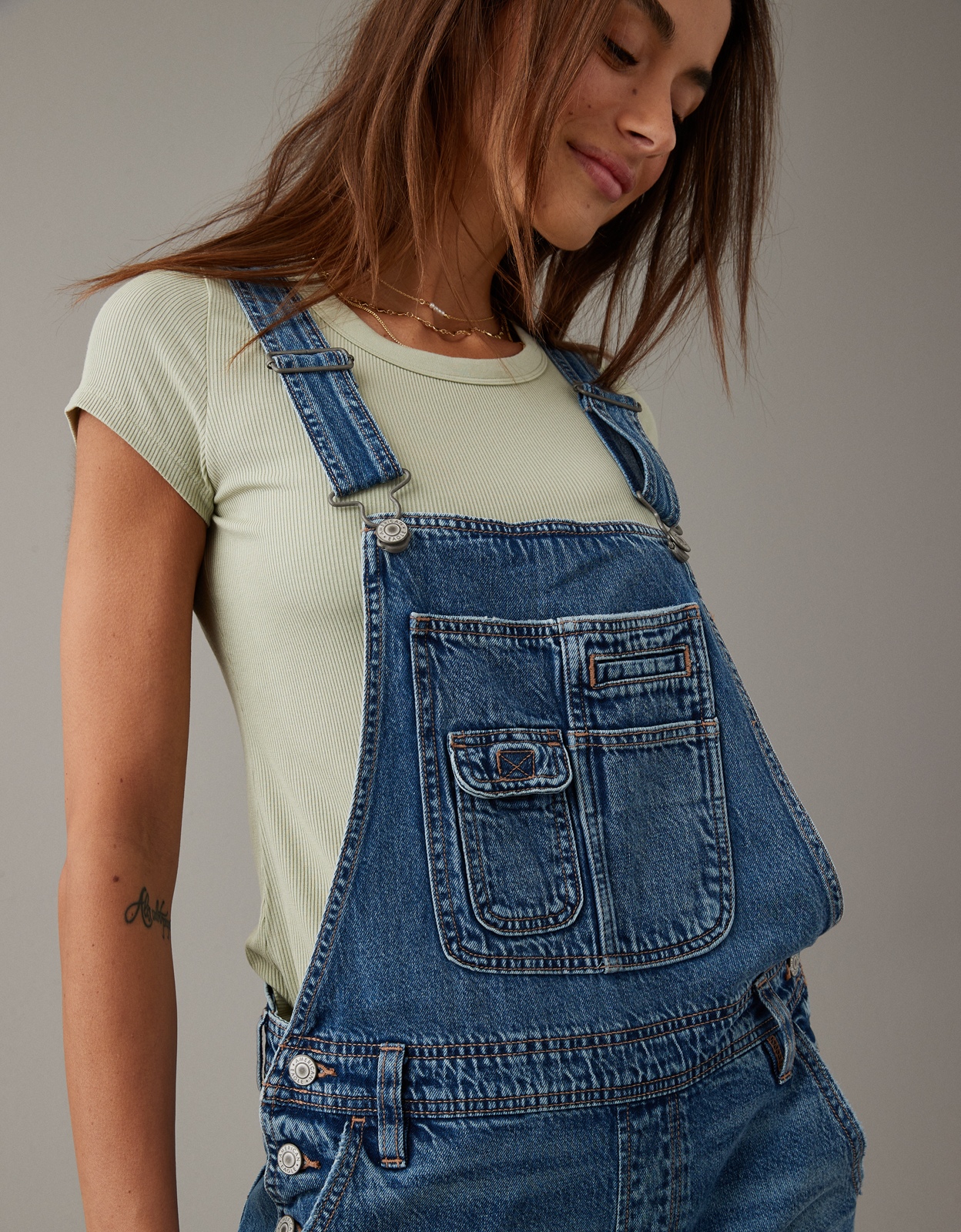 Jean overall skirt american eagle cheap