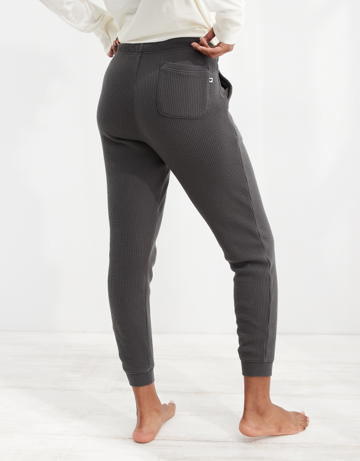 Womens Wide Waffle Jogger