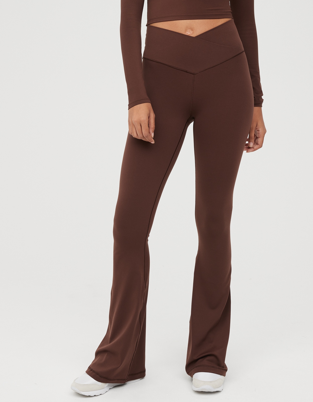 Shop OFFLINE By Aerie Real Me High Waisted Crossover Flare Legging online