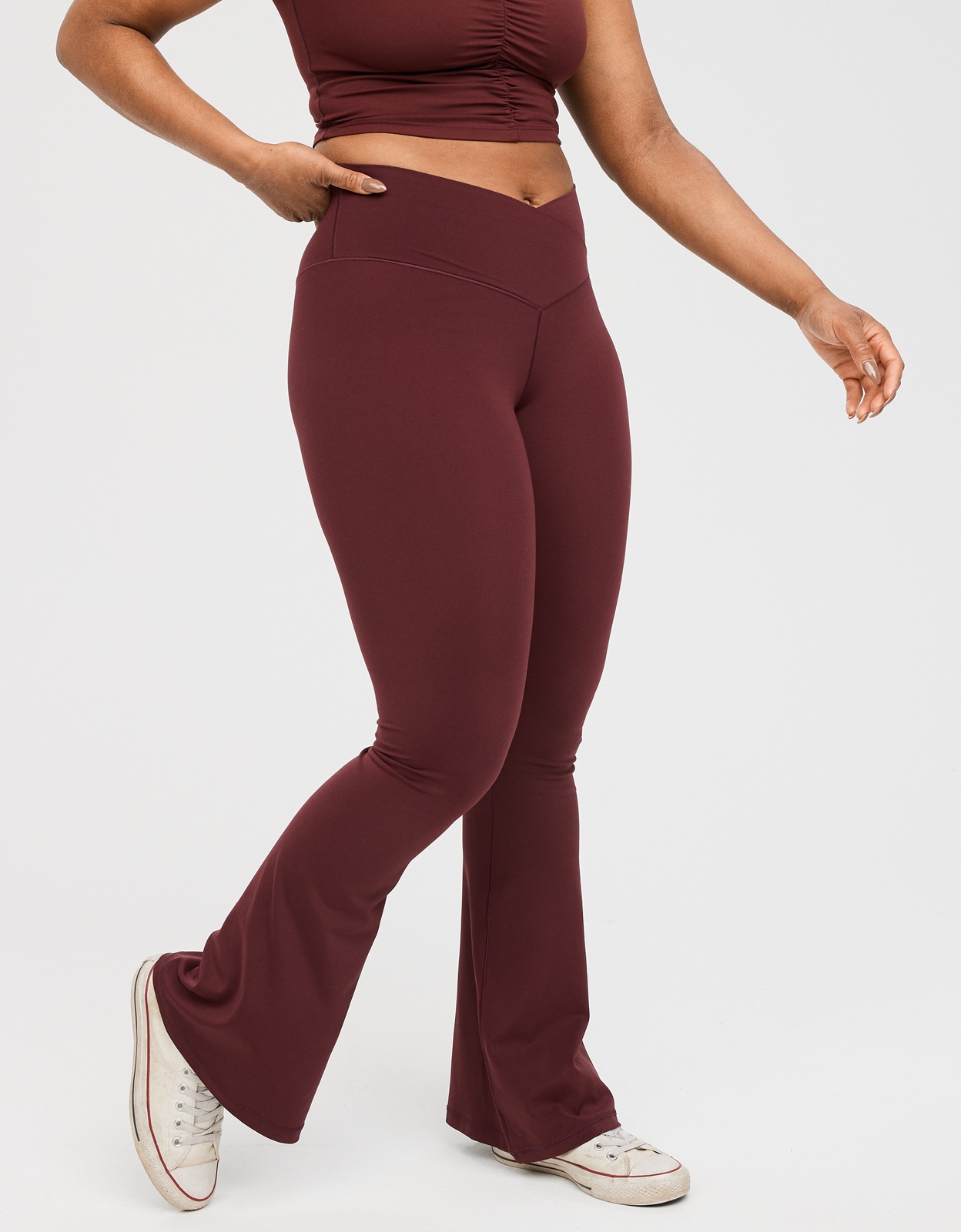 Buy OFFLINE By Aerie Real Me High Waisted Crossover Flare Legging
