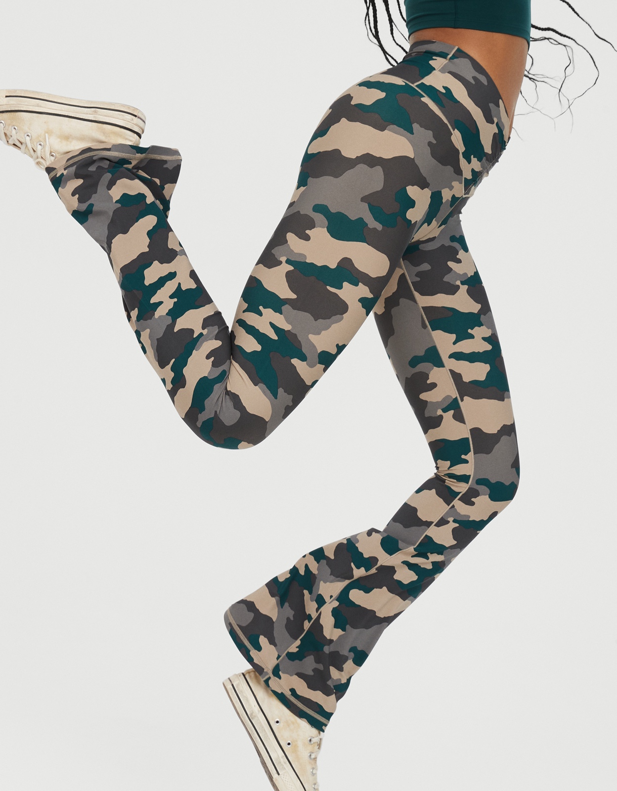 Buy OFFLINE By Aerie Real Me High Waisted Ruched Flare Legging online American Eagle Outfitters