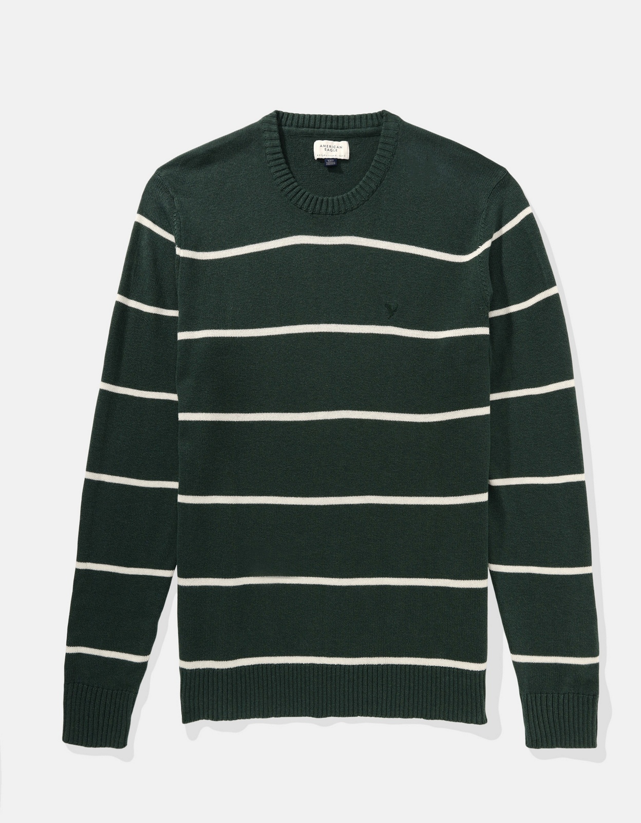 Ae striped crew neck best sale sweater