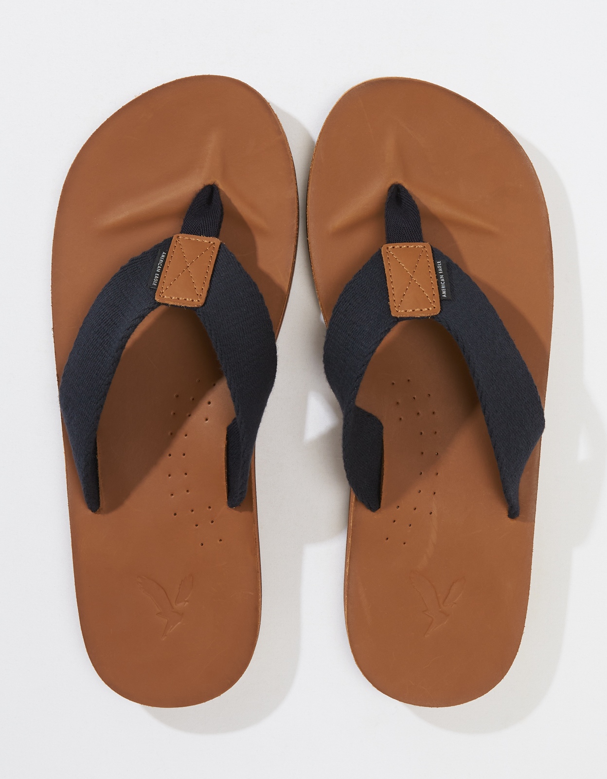 american eagle brown flip flops