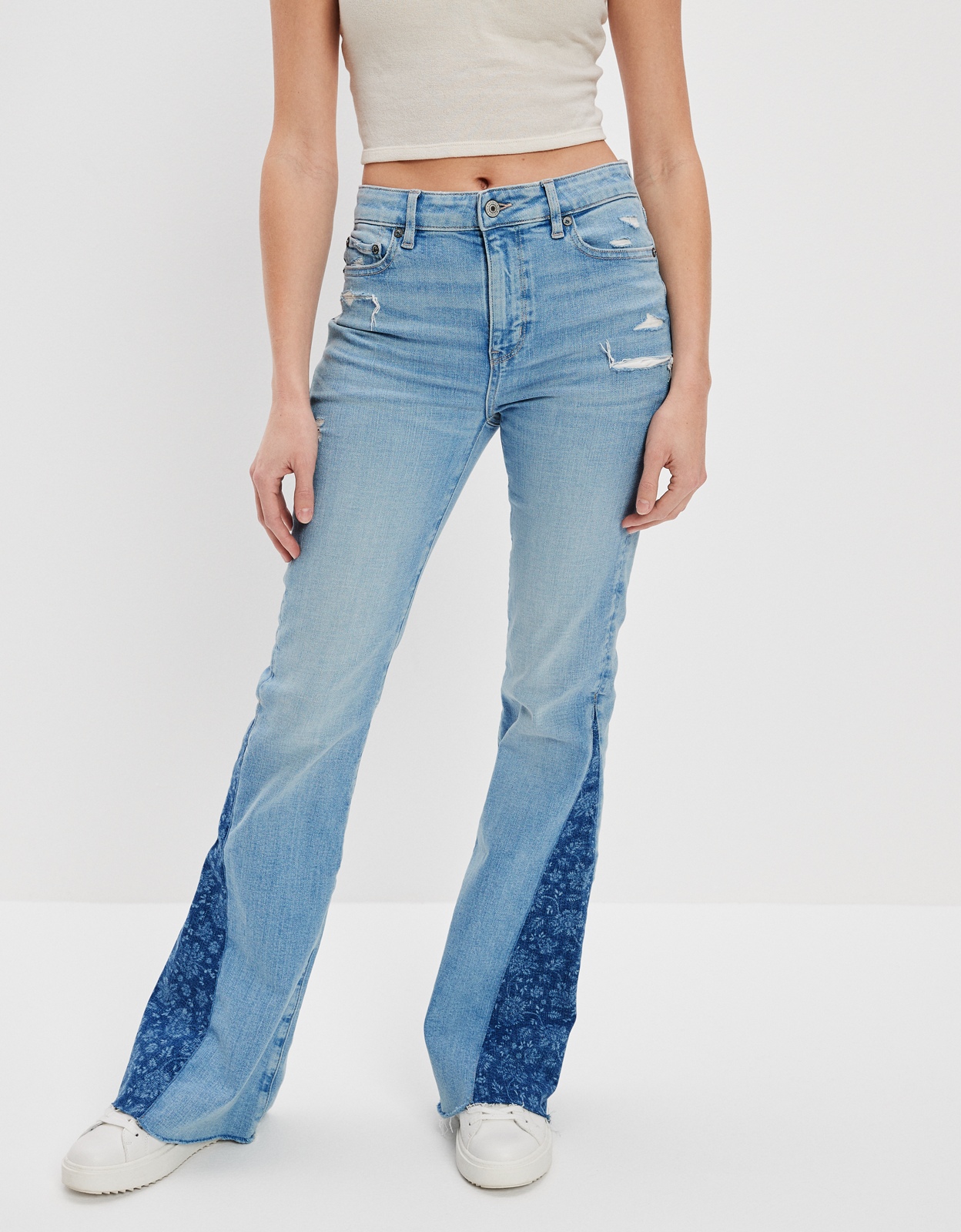 AE Super High-Waisted Split Hem Flare Jean