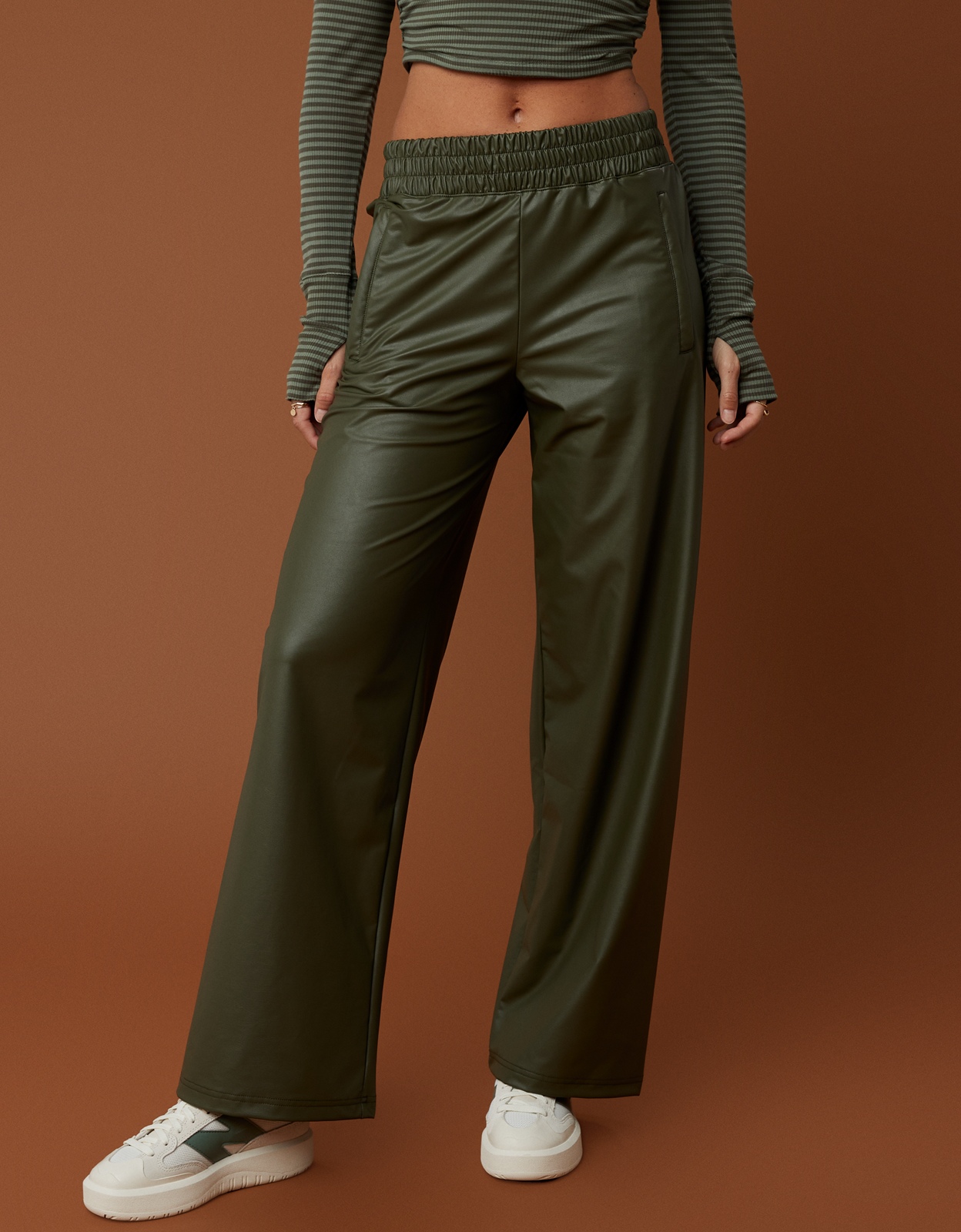 Buy OFFLINE By Aerie Real Luxe Faux Leather Wide Leg Pant online