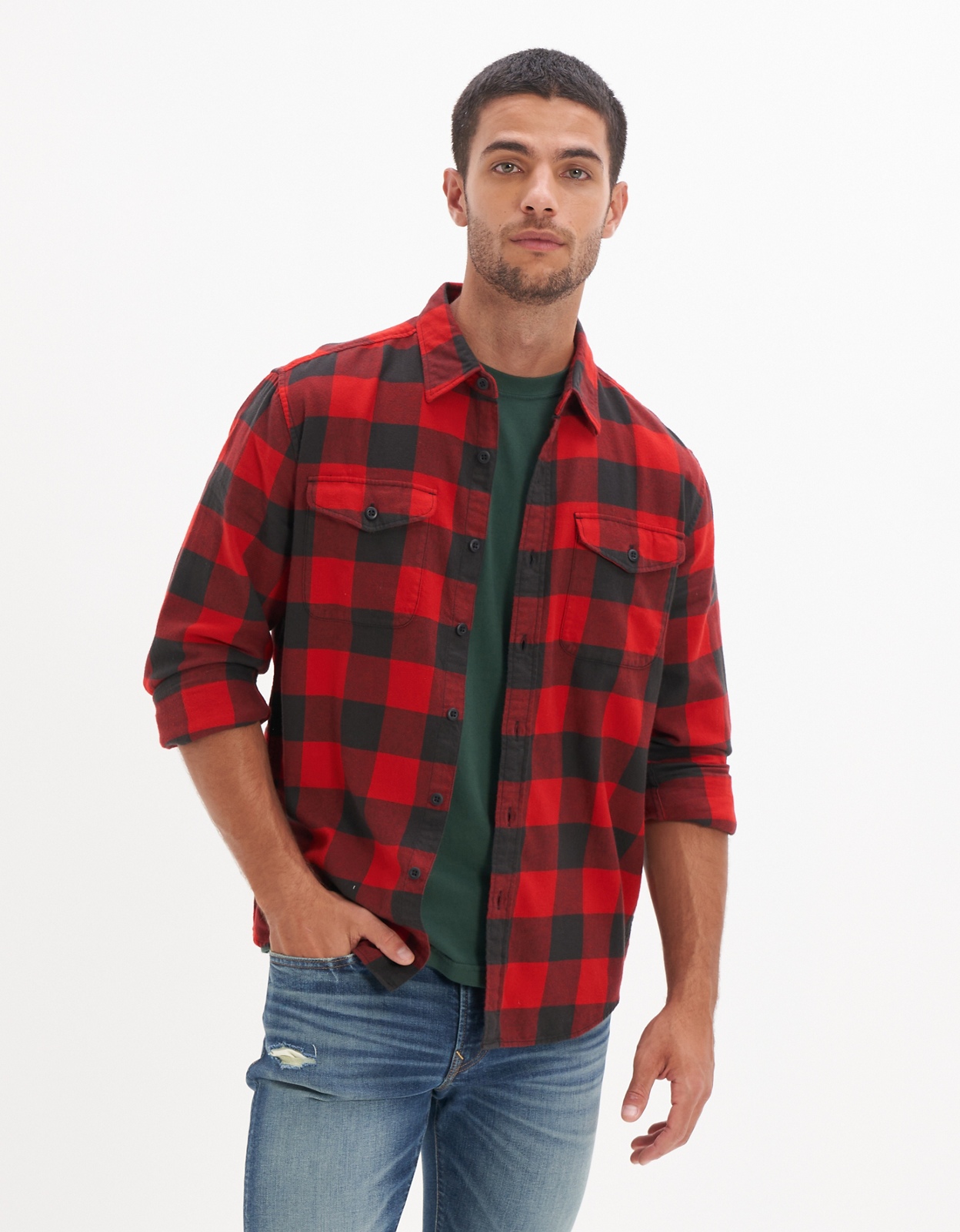 Buy AE Super Soft Flannel Shirt online