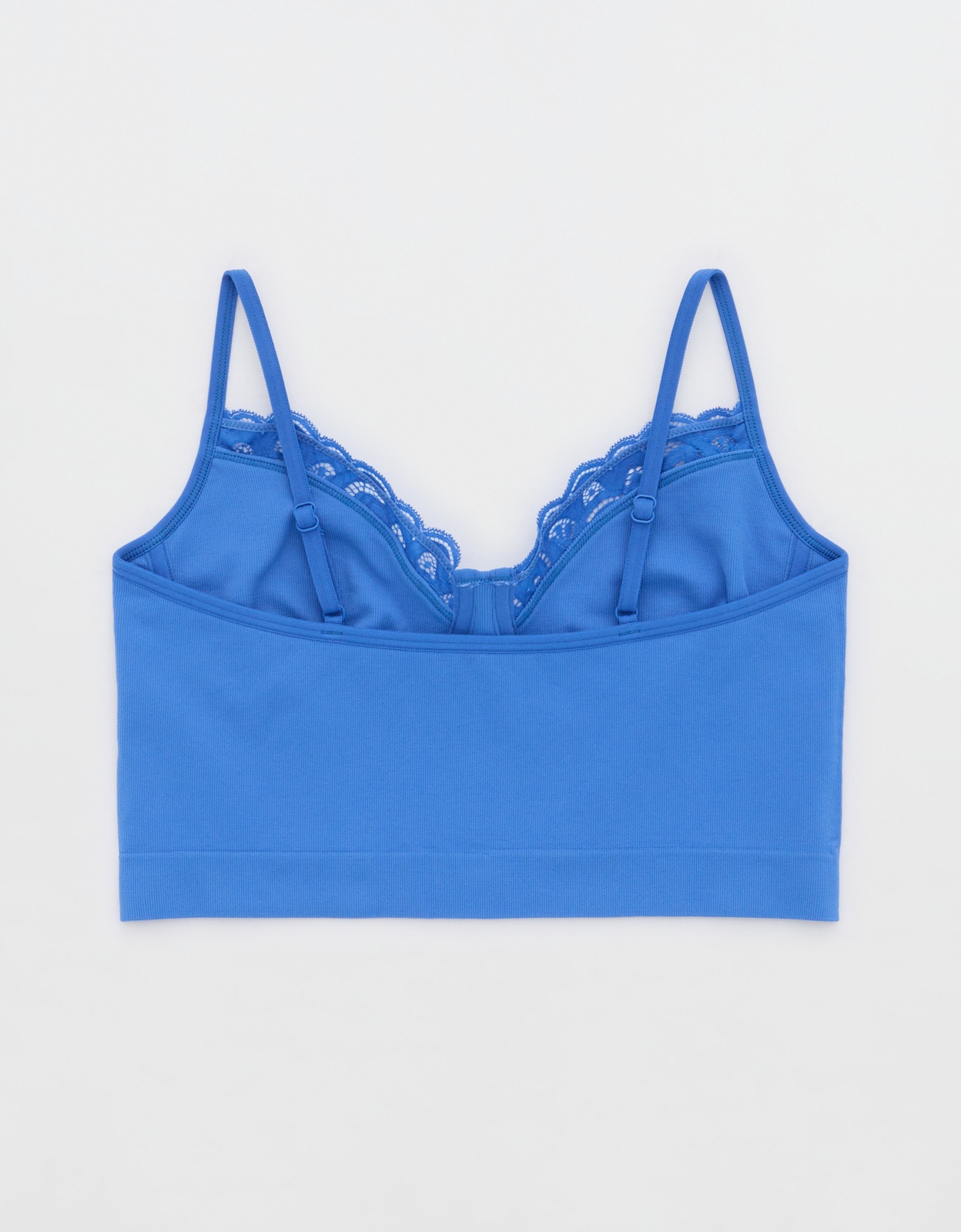 AERIE Women's Blue & WhiteStretchy Crop Top Tank Built-in Bra Lounge Size  Large