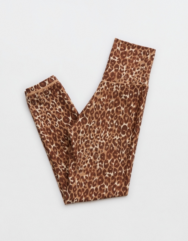 Aerie Offline Real Me Crossover Leggings Size XL High Rise 7/8 Leopard  Print