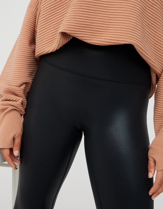 OFFLINE By Aerie Real Luxe Faux Leather Black Hi-Rise Legging Women Size XL  Long