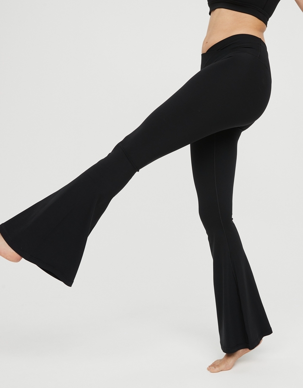 Aerie High Waisted Flare Leggings Black - $27 (54% Off Retail) - From avas
