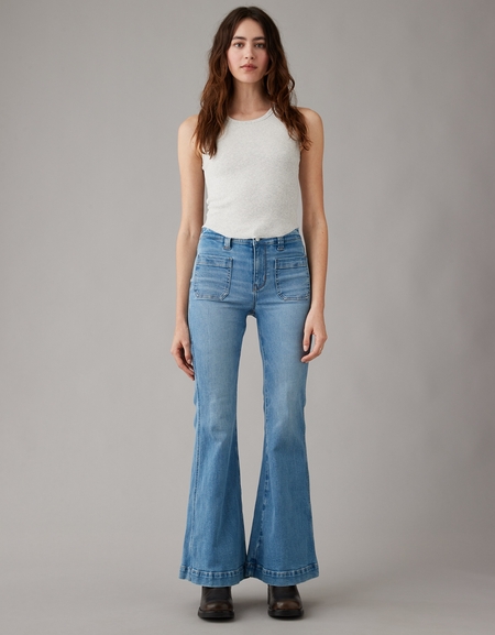 Buy AE Next Level Pull-On High-Waisted Kick Bootcut Pant online