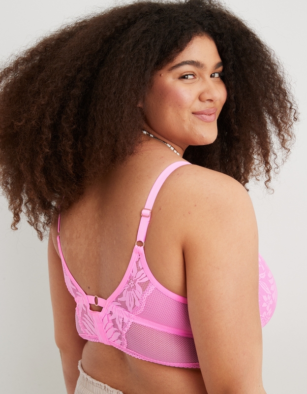 Buy Aerie Hibiscus Lace Padded Longline Bralette online