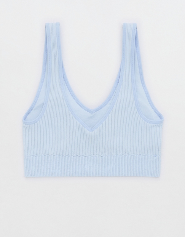 Seamless Plunge Bra Top - Urban Outfitters - Size M - New WOT - BLUE