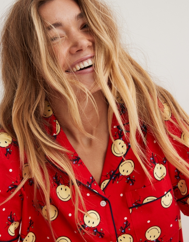 Buy Aerie Smiley® Flannel Pajama Shirt online