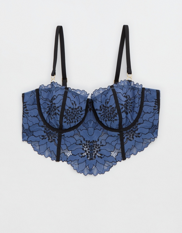 Buy Aerie Real Power Midnight Laced Unlined Bra online