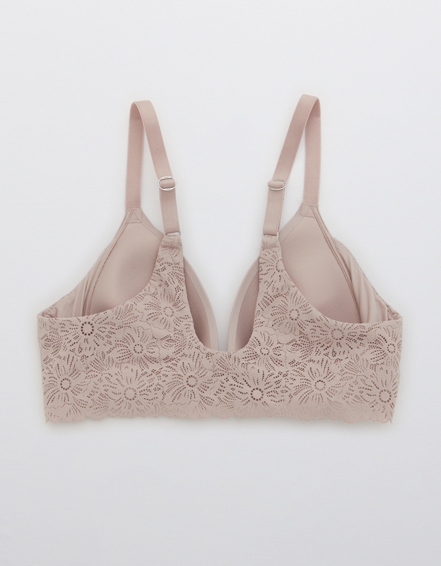Aerie Real Sunnie Wireless Lightly Lined Blossom Lace Trim Bra
