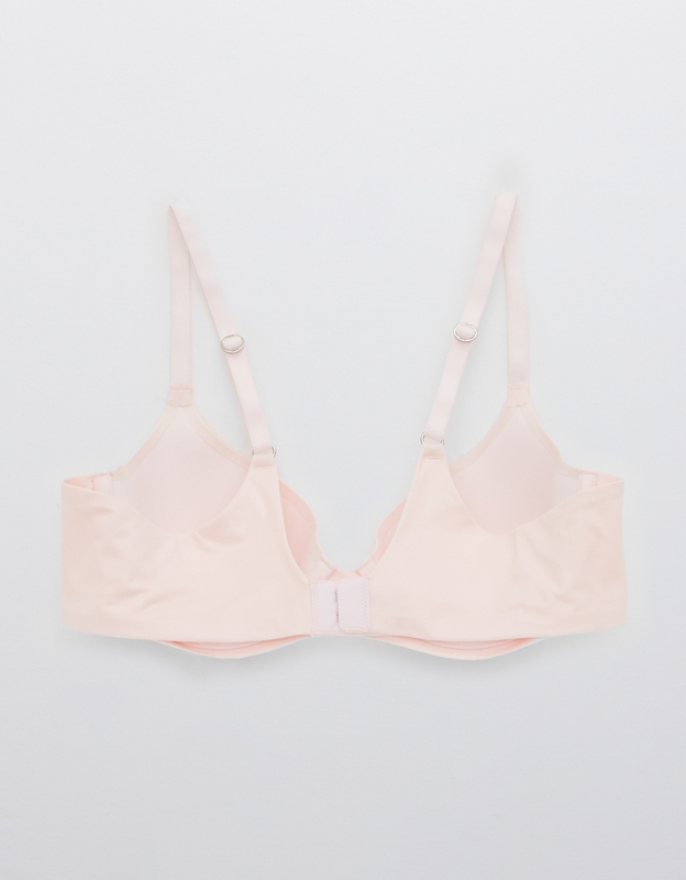 aerie light pink lightly line front closure bra size 32aa